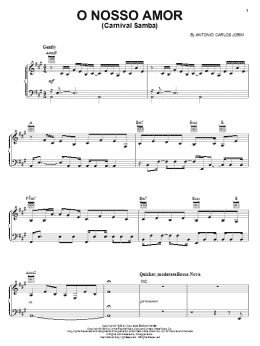 page one of O Nosso Amor (Carnaval Samba) (Piano, Vocal & Guitar Chords (Right-Hand Melody))