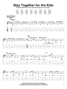 page one of Stay Together For The Kids (Easy Guitar Tab)