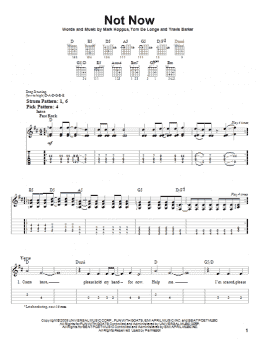 page one of Not Now (Easy Guitar Tab)