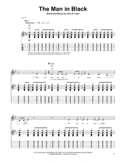 page one of The Man In Black (Guitar Tab (Single Guitar))