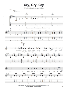 page one of Cry, Cry, Cry (Guitar Tab (Single Guitar))