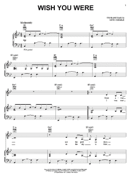 page one of Wish You Were (Piano, Vocal & Guitar Chords (Right-Hand Melody))