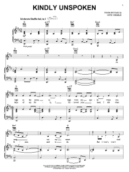 page one of Kindly Unspoken (Piano, Vocal & Guitar Chords (Right-Hand Melody))