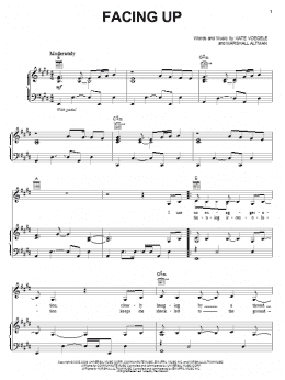 page one of Facing Up (Piano, Vocal & Guitar Chords (Right-Hand Melody))