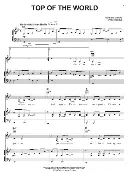 page one of Top Of The World (Piano, Vocal & Guitar Chords (Right-Hand Melody))