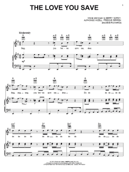 page one of The Love You Save (Piano, Vocal & Guitar Chords (Right-Hand Melody))