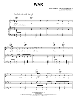 page one of War (Piano, Vocal & Guitar Chords (Right-Hand Melody))