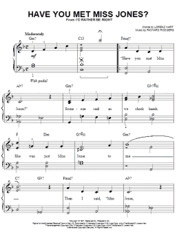 page one of Have You Met Miss Jones? (Easy Piano)