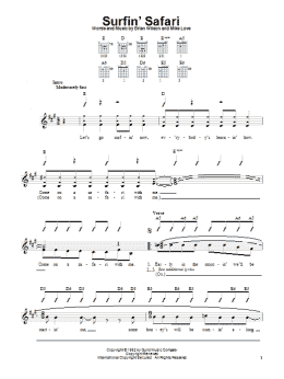 page one of Surfin' Safari (Easy Guitar)