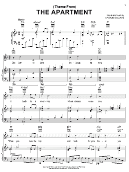 page one of (Theme From) The Apartment (Piano, Vocal & Guitar Chords (Right-Hand Melody))