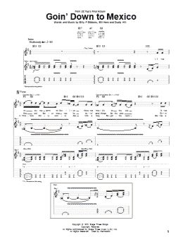 page one of Goin' Down To Mexico (Guitar Tab)