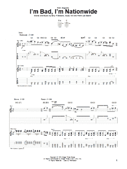 page one of I'm Bad, I'm Nationwide (Guitar Tab)