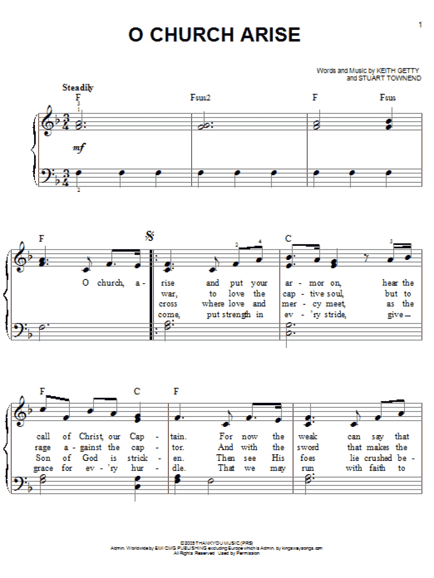 O Church Arise (Easy Piano)