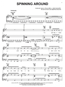 page one of Spinning Around (Piano, Vocal & Guitar Chords (Right-Hand Melody))