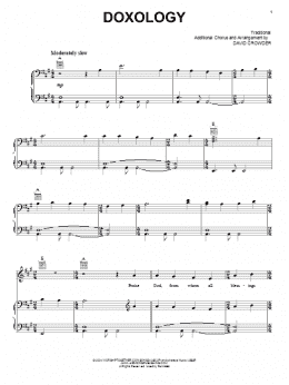 page one of Doxology (Piano, Vocal & Guitar Chords (Right-Hand Melody))