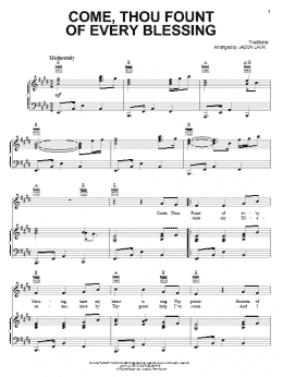 page one of Come Thou Fount Of Every Blessing (Piano, Vocal & Guitar Chords (Right-Hand Melody))