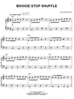page one of Boogie Stop Shuffle (Easy Piano)