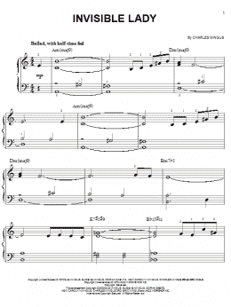 page one of Invisible Lady (Easy Piano)