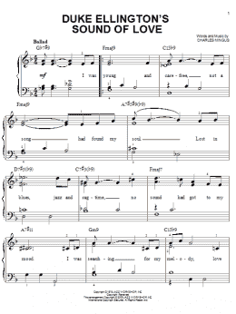 page one of Duke Ellington's Sound Of Love (Easy Piano)