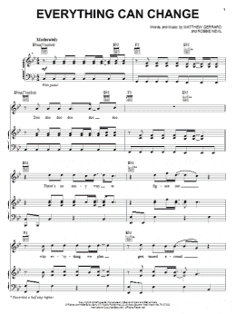 page one of Everything Can Change (Piano, Vocal & Guitar Chords (Right-Hand Melody))