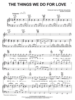 page one of Things We Do For Love (Piano, Vocal & Guitar Chords (Right-Hand Melody))