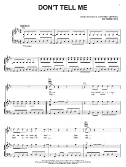 page one of Don't Tell Me (Piano, Vocal & Guitar Chords (Right-Hand Melody))
