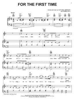 page one of For The First Time (Piano, Vocal & Guitar Chords (Right-Hand Melody))