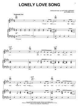 page one of Lonely Love Song (Piano, Vocal & Guitar Chords (Right-Hand Melody))
