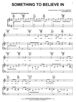 page one of Something To Believe In (Piano, Vocal & Guitar Chords (Right-Hand Melody))