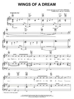 page one of Wings Of A Dream (Piano, Vocal & Guitar Chords (Right-Hand Melody))
