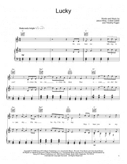 page one of Lucky (Piano, Vocal & Guitar Chords (Right-Hand Melody))