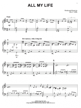 page one of All My Life (Piano Solo)