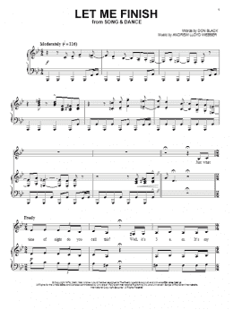 page one of Let Me Finish (from Song And Dance) (Piano & Vocal)