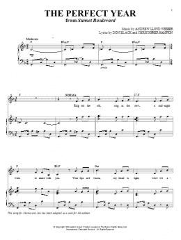 page one of The Perfect Year (from Sunset Boulevard) (Piano & Vocal)