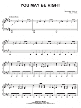 page one of You May Be Right (Piano Solo)