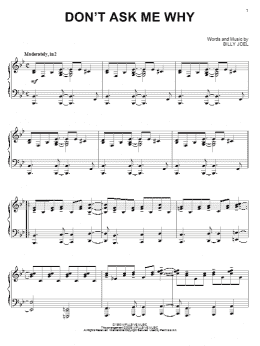 page one of Don't Ask Me Why (Piano Solo)