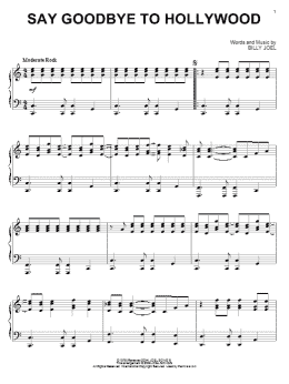page one of Say Goodbye To Hollywood (Piano Solo)