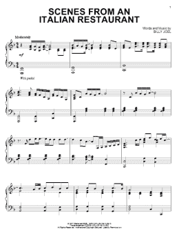 page one of Scenes From An Italian Restaurant (Piano Solo)