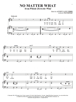 page one of No Matter What (from Whistle Down the Wind) (Piano & Vocal)