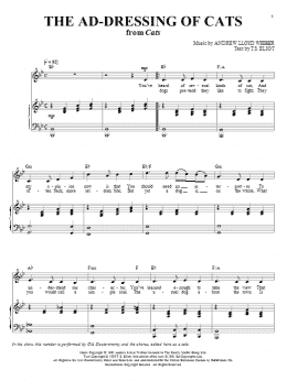 page one of The Ad-Dressing Of Cats (from Cats) (Piano & Vocal)