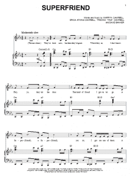 page one of Superfriend (Piano, Vocal & Guitar Chords (Right-Hand Melody))