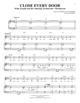 page one of Close Every Door (Piano & Vocal)