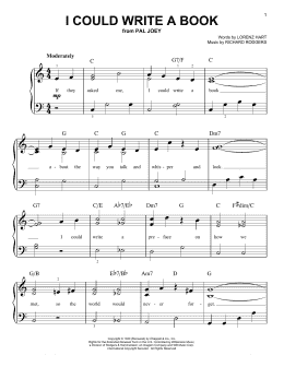page one of I Could Write A Book (Easy Piano)