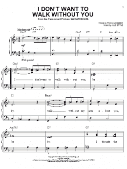 page one of I Don't Want To Walk Without You (Easy Piano)