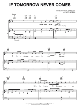 page one of If Tomorrow Never Comes (Piano, Vocal & Guitar Chords (Right-Hand Melody))