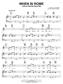 page one of When In Rome (I Do As The Romans Do) (Piano, Vocal & Guitar Chords (Right-Hand Melody))