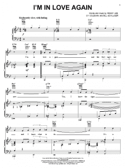 page one of I'm In Love Again (Piano, Vocal & Guitar Chords (Right-Hand Melody))