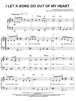 page one of I Let A Song Go Out Of My Heart (Easy Piano)