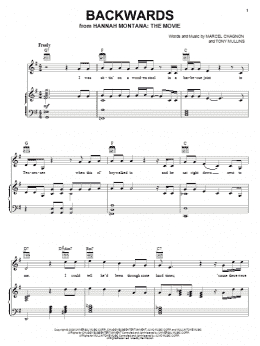 page one of Backwards (Piano, Vocal & Guitar Chords (Right-Hand Melody))