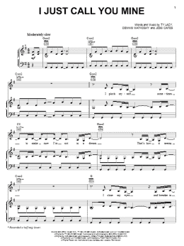 page one of I Just Call You Mine (Piano, Vocal & Guitar Chords (Right-Hand Melody))